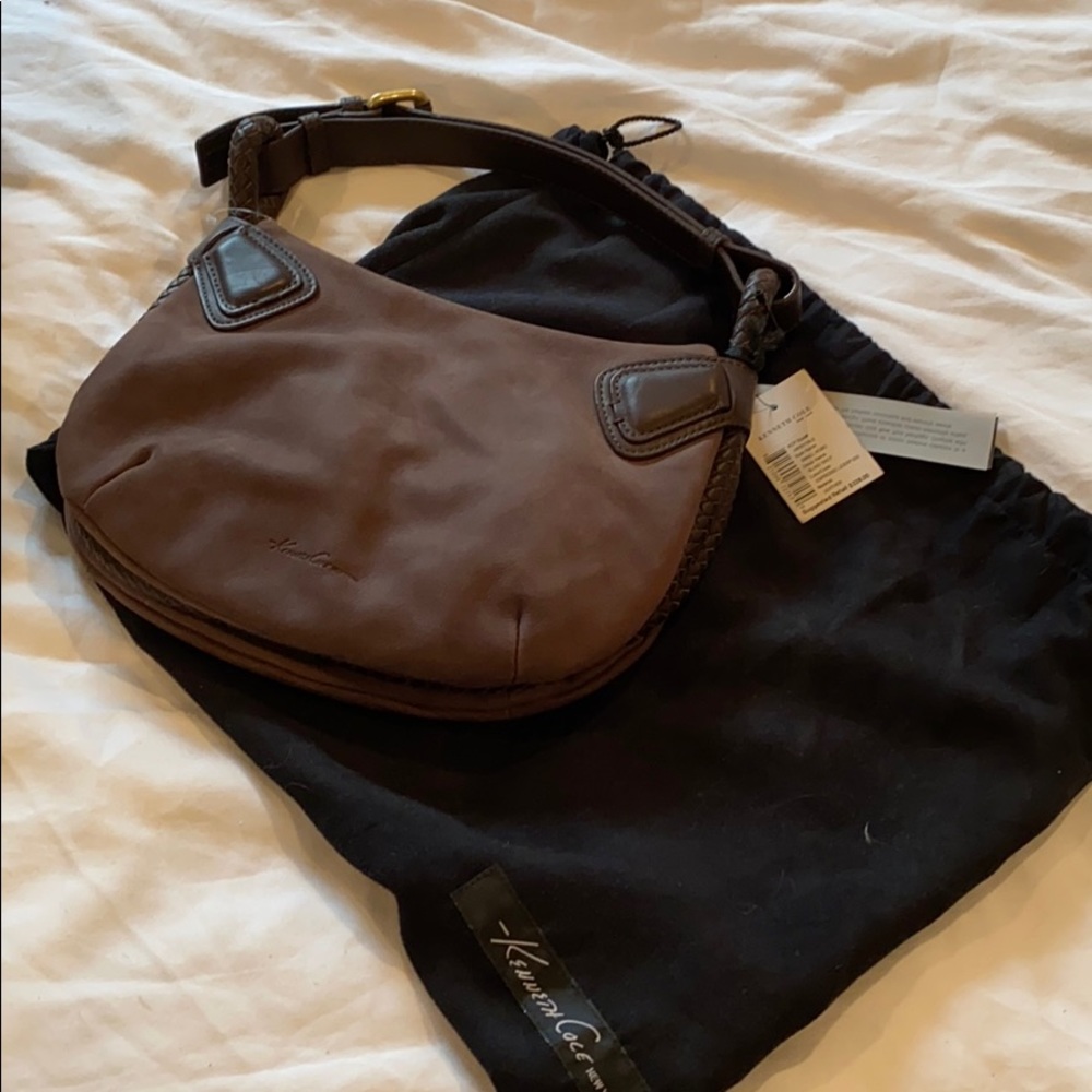 NWT brown suede Kenneth Cole handbag
